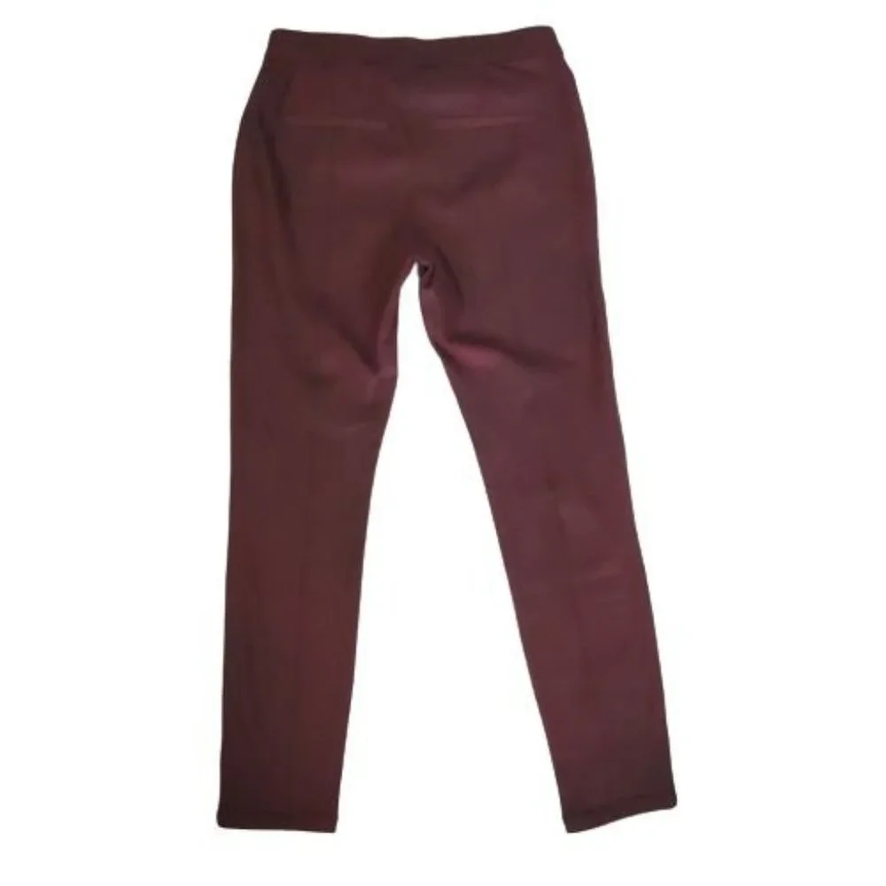Free People Faux Suede Leather Pull-On Skinny Pants, Burgundy Women's Size 26 - Picture 6 of 15